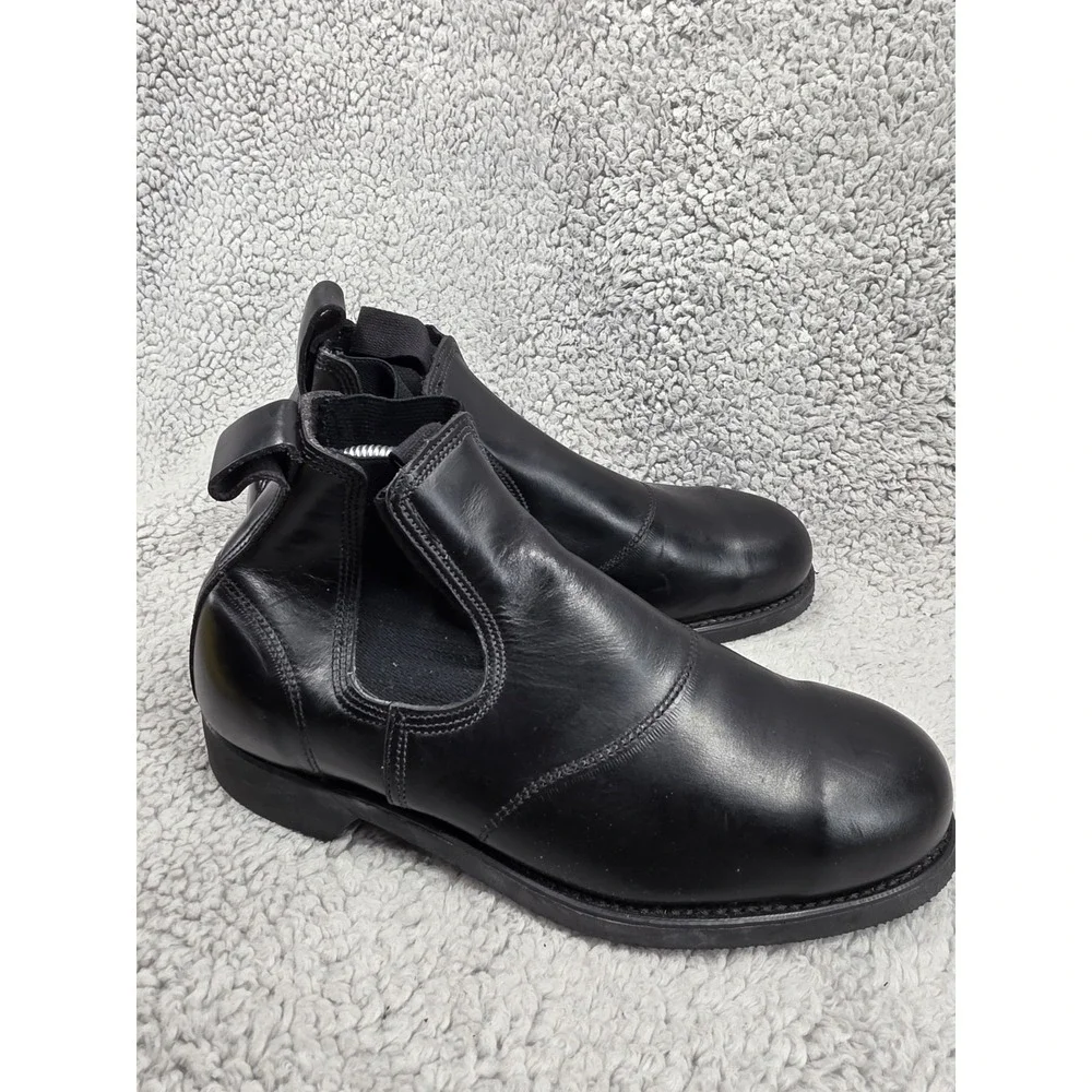 1982 WEINBRENNER Black Leather Safety Toe BILTRITE Sole Chelsea Boots Men's 7 EE
